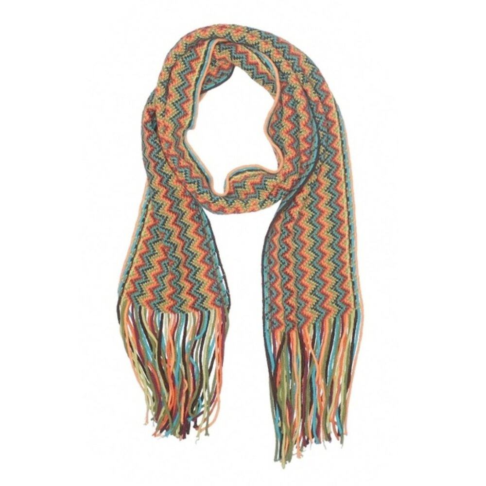 vibrant colorful rainbow pride knit scarf